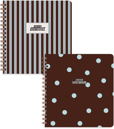 15x16 Spiralli Karton Kapak 2'li Noktalı Not Defter Seti - Puantiye