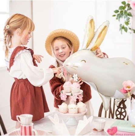 Woodland Konsept Tavşan Balon Set Sevimli Tavşan Balon Buketi Rabbit Balloon Doğum Günü Balon Set