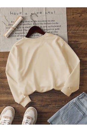 Unisex KaplanGöz Baskılı Bisiklet Yaka Sweatshirt