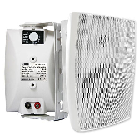 NWORK NX-4 Sütun Hoparlör 10cm 20 Watt Trafolu Beyaz 1 Adet