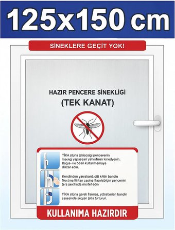 Pencere Sinekliği, Yapışkan Bantlı (Çift Kanat (125x150))