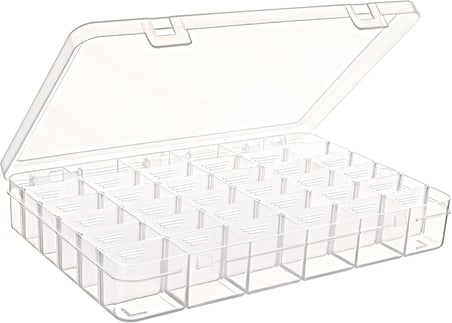 36 Ayarlanabilir Bölmeli Kolye Yüzük Takı Kutusu Organizer Düzenleyici Plastik Kutu 27.5x19.5x4.2