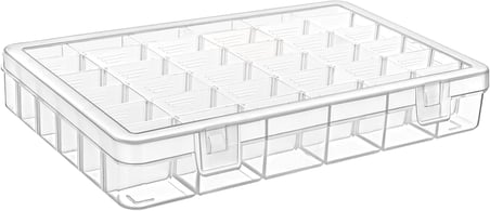 36 Ayarlanabilir Bölmeli Kolye Yüzük Takı Kutusu Organizer Düzenleyici Plastik Kutu 27.5x19.5x4.2