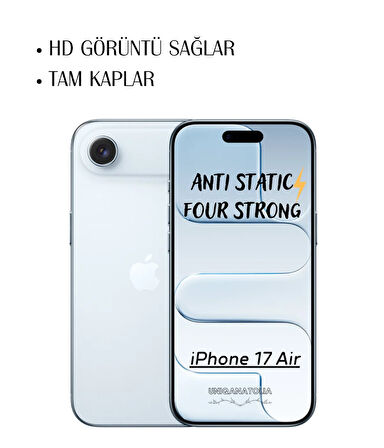 iPhone 17 Air Anti-Static 3D Toz Tutmayan Kırılmaz Ekran Koruyucu