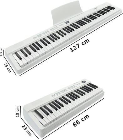 PLX-80WH Taşınabilir Katlanır Dijital Piyano Tuş Hassasiyetli 88 Tuş BT (Sustain Çanta Metod)