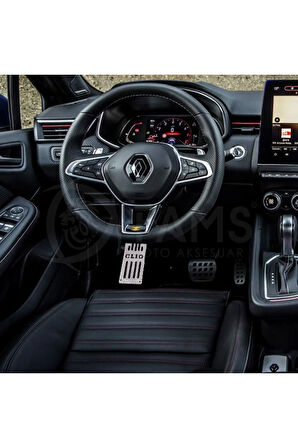 Renault Clio 5 2019> Özel Desenli Krom Ayak Dinlendirme Pedalı Ayak Dayama Pedalı