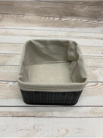 Bambu Çok Amaçlı Saklama Kutusu Düzenleyici Kare Organizer, Dekoratif Bambu Düzenleyici SİYAH (20x20x13cm)