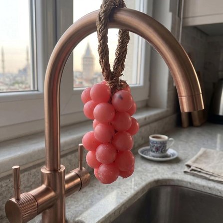 Mis Kokulu Dekoratif Salkım Üzüm Sabunu - Şeffaf Pembe Renginde Hediyelik Ve Çeyizlik