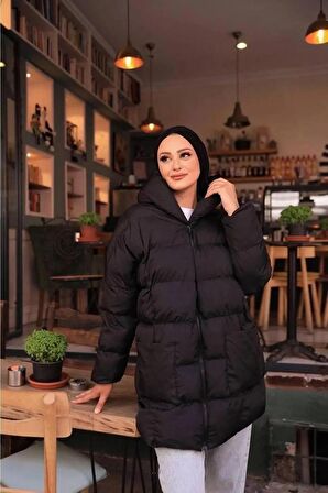 Kadın Oversize Yarasa Şişme Puffer Mont