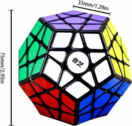 Megaminx Hız Küpü, 3x3x3 Beşgen Hız Küpü Dodecahedron Sihirli Küp Bulmaca Siyah