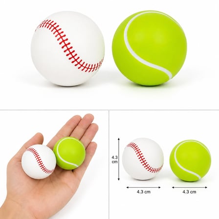 Jooko Mini Beyzbol & Tenis Zıplayan Top 2’li Set – 6 cm Kauçuk Oyuncak Top
