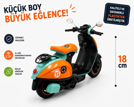 18 cm klasik Oyuncak Scooter motor