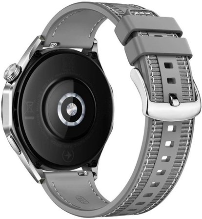 Amazfit Balance ile uyumlu Kordon Dikiş Desenli Silikon KRD102 LMS 22/DDS, Gri