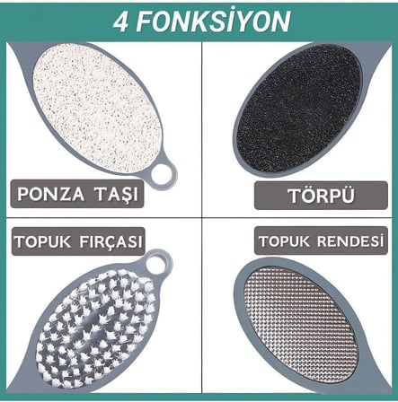 4 Fonksiyonlu Topuk Törpüsü Ayak Bakım Seti | 4 in 1 Set, 7480000717550