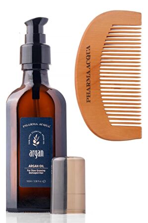Pharma Acqua Argan Bakım Yağı 100 Ml + Doğal Şimşir Ahşap Tarak