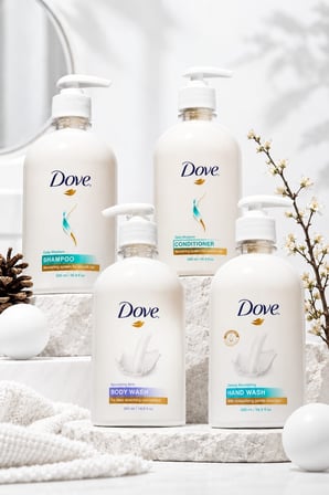 Dove 4'lü Bakım Seti- Daily Moisture Şampuan + Saç Kremi + Body Wash + Hand Wash 500 ml