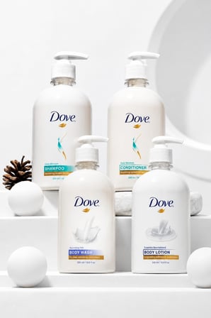 Dove 4'lü Bakım Seti 500 ml -Daily Moisture Şampuan + Saç Kremi + Body Wash + Vücut Losyonu