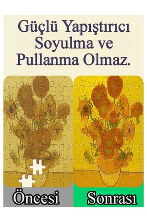 Puzzle Yapıştırıcı 70 ml 4 Adet ve Yassı Patpat Sünger Fırça Seti 3 lü Monalisa Yapboz Pazıl Yapıştırıcısı Şeffaf