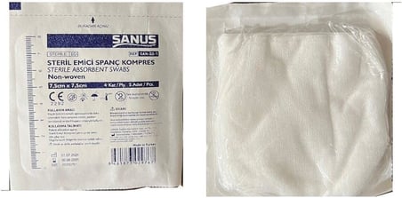 7.5 X 7.5 Steril 4 Katlı Spanç Kompres 5 Kutu (500 Adet)