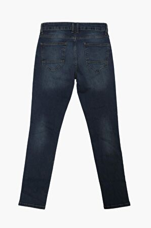 Erkek Likralı Slim Fit Lacivert Jean Pantolon