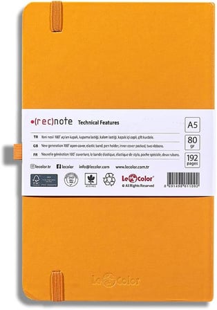 Tarihsiz Klasik Defter Rec Note 13x21 Çizgili Turuncu