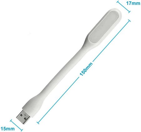 Usb Led Lamba 15cm Beyaz Renk Işık Portatif Taşınabilir Gece Lambası Masa Aydınlatma Kamp Bilgisayar Laptop Powerbank Adaptör Araba