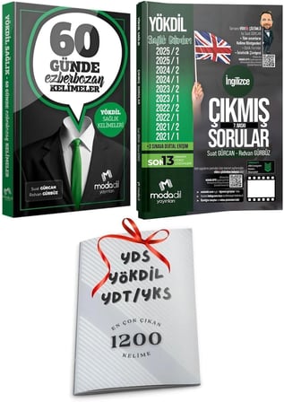 Yökdil Sağlık 60 Günde Ezberbozan Kelimeler-Sağlık Çıkmış Sorular - En Çok Çıkan 1200 Kelime Hediye YÖKDİLSAGLIK007 Modadil Yayınları