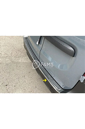 Renault Express Krom Arka Tampon Üstü Koruma 2021> Paslanmaz Çelik