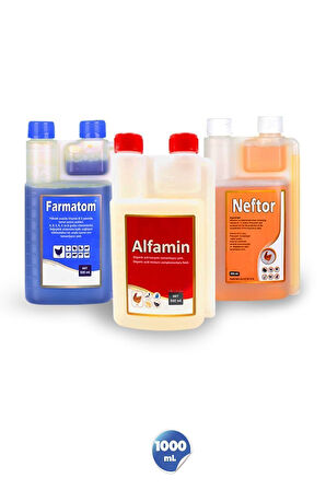 3'lü 1 Litre Set Farmatom 1 Litre Alfamin 1 Litre - Neftor 1 Liftre