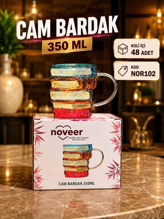 Kitap Figürlü Cam Kupa Bardak Latte, Filtre Kahve, Çay ve Meşrubat