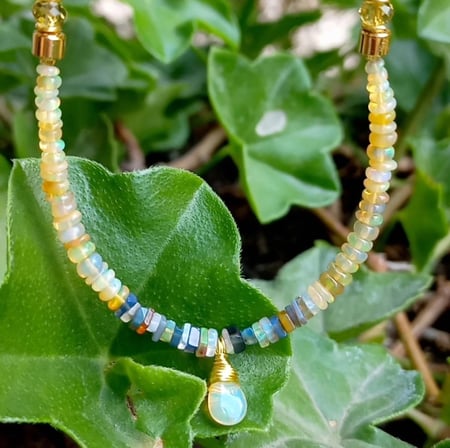 2842 Etiyopya Opal el yapımı kolye
