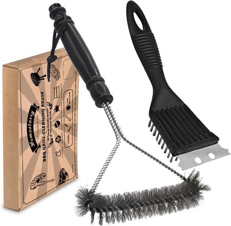 Mangal Temizleyici, 2 Paket Metal Mangal Izgara Temizleme Fırçası ve Kazıyıcı. Mangal Mutfak Temizliği için 30,5 cm ve 20,3 cm Çelik Kıllı Mangal Fırçası, Daha Kolay ve Etkili Temizlik için