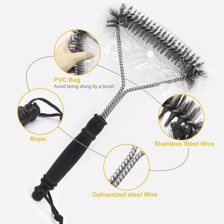 Mangal Temizleyici, 2 Paket Metal Mangal Izgara Temizleme Fırçası ve Kazıyıcı. Mangal Mutfak Temizliği için 30,5 cm ve 20,3 cm Çelik Kıllı Mangal Fırçası, Daha Kolay ve Etkili Temizlik için