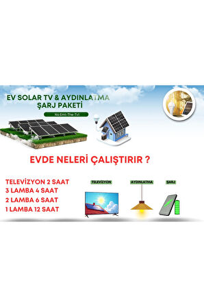 Güneş enerji sistemi solar aydınlatma ve tv çalıştırma