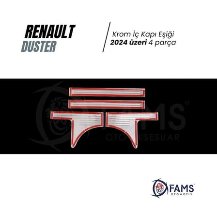 Renault Duster 2024 Üzeri Için Krom İç Kapı Eşiği 4 Kapı Paslanmaz Çelik
