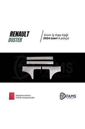Renault Duster 2024 Üzeri Için Krom İç Kapı Eşiği 4 Kapı Paslanmaz Çelik