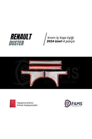 Renault Duster 2024 Üzeri Için Krom İç Kapı Eşiği 4 Kapı Paslanmaz Çelik