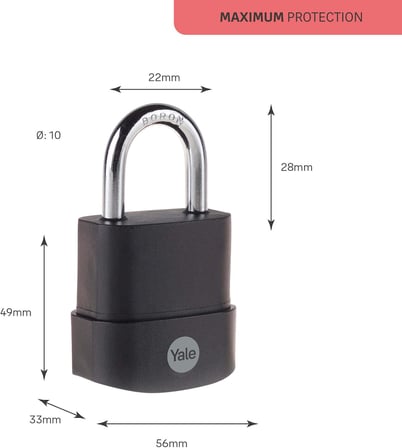 Y227B/55/126/1-55mm Protector Zor Hava Şartlarına Dayanıklı Asma Kilit - Maksimum Koruma - Boron Halka - Çift Kilitleme - 3 Anahtar
