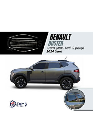Renault Duster 2024 Üzeri Için Krom Cam Çıta Seti 10 Parça Paslanmaz Çelik