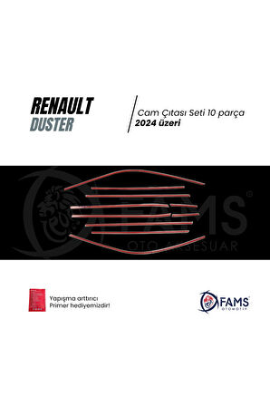 Renault Duster 2024 Üzeri Için Krom Cam Çıta Seti 10 Parça Paslanmaz Çelik