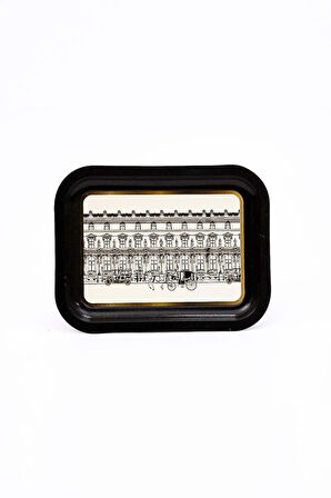 Urban Desenli Metal Klasik Tepsi, 23,3 x 30,7 cm