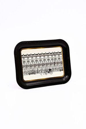 Urban Desenli Metal Klasik Tepsi, 23,3 x 30,7 cm