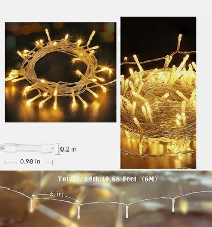 MR 10 Metre 100 Led Fişli Eklemeli renkli Sarı Led Aydınlatma Yılbaşı Düğün Nişan (Gün Işığı şeffaf)