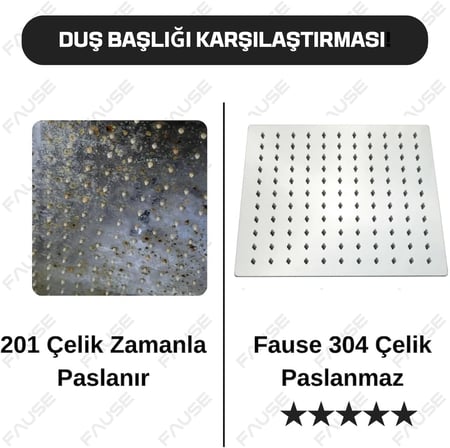 Kolonlu Tepe Duş Seti Robot Duş Yağmurlama Slim Çelik Başlıklar KDS101
