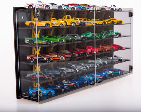 Pleksi Kapak 48 Araçlık 1/64 Hotwheels, Matchbox Uyumlu Hobi Oyuncak Araba Rafı Koleksiyon Model Araba Garajı