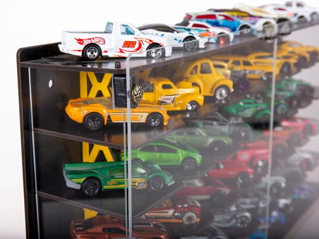 Pleksi Kapak 48 Araçlık 1/64 Hotwheels, Matchbox Uyumlu Hobi Oyuncak Araba Rafı Koleksiyon Model Araba Garajı