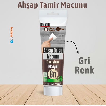Ahşap Parke Tamir Macunu GRİ Mobilya Masa Dolgu Çatlak Çizik Giderici 125 ML Kullanım Hazır