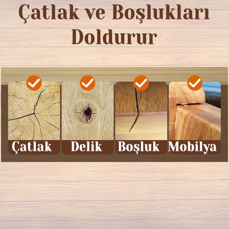 Ahşap Parke Tamir Macunu GRİ Mobilya Masa Dolgu Çatlak Çizik Giderici 125 ML Kullanım Hazır
