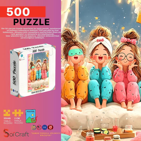 500 Parça Pijama Partisi Temalı Puzzle