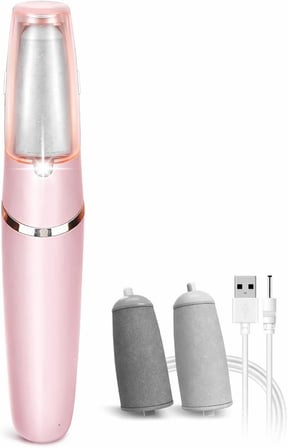 SoftPedi Elektrikli Topuk Temizleyici – Şarjlı Ayak Törpüsü, Ölü Deri Giderici, 2 Yedek Başlıklı, Topuk Çatlak Giderici Pedikür Cihazı